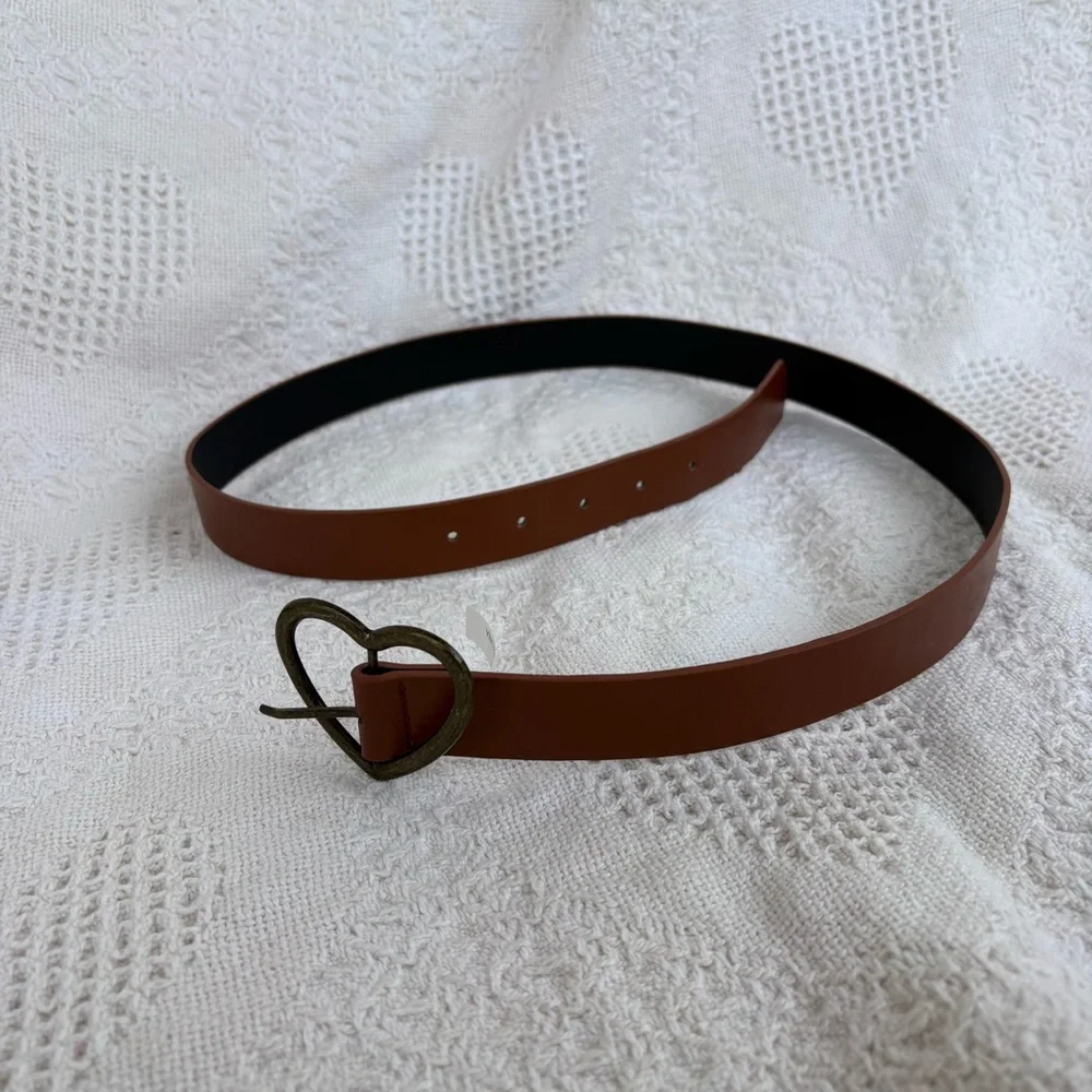 Little girls Brown Heart Buckle Belt Size 15